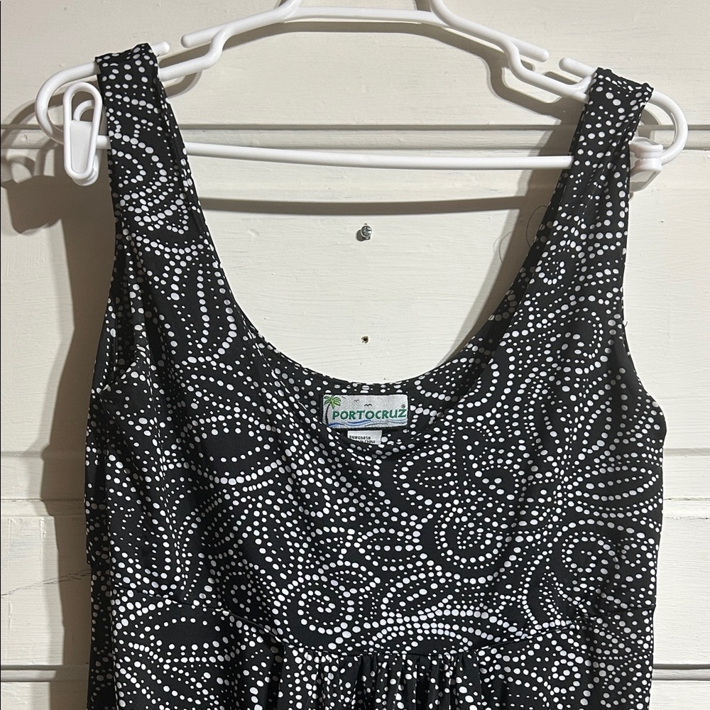 Portocruz Black White Patterned Sleeveless Dress - Picture 4 of 7